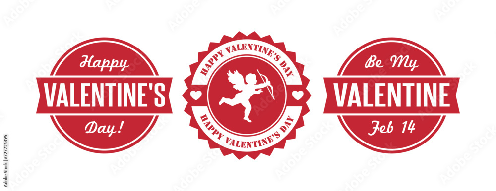 Valentine's Day Badges Free Vector 