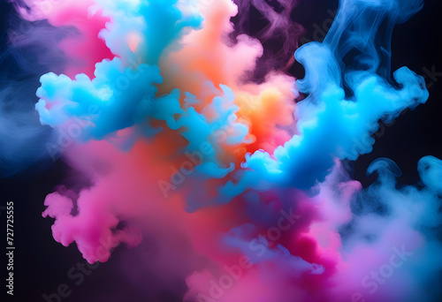 Colorful. Smoke. Background. Abstract. Vibrant. Haze. Artistic. Texture. Rainbow. Vapor. Creative. Swirls. Atmospheric. Color Spectrum. Aesthetic. Ethereal. Colorful Smoke. AI Generated.