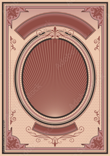 Victorian Poster Template, Baroque and Victorian Ornament Background, Retro Secutities, Diploma, Sertificate Template 