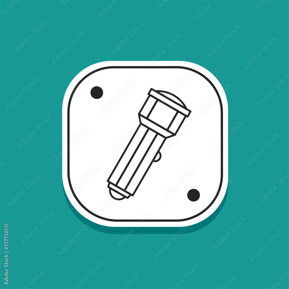Flashlight icon line in flat. Stock vector. Flashlight icon line in flat. Stock vector.