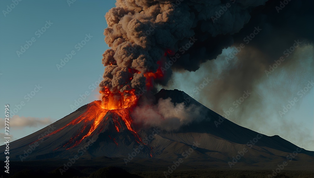 The earth's fury on full display as the volcano ominously releases clouds of smoke into the sky