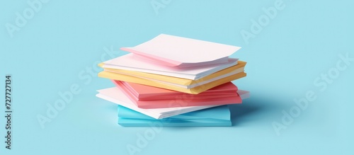 tack of colorful paper document sheets for business concept. Generated AI image