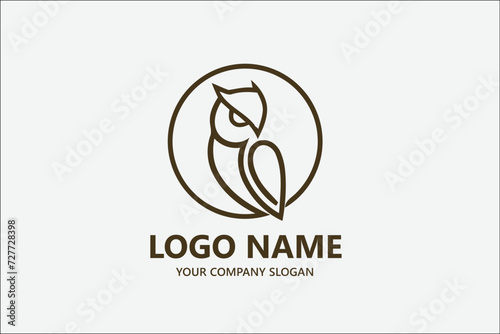 Owl vector log design template 