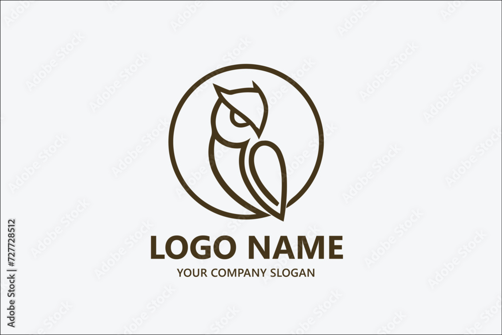 Owl vector log design template Owl vector log design template