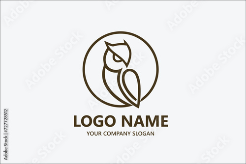 Owl vector log design template  photo