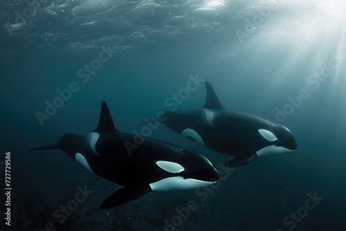 Orcas  underwater photography  Norway 