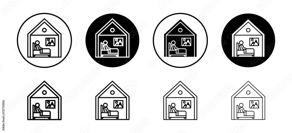 Accommodation vector icon set collection. Accommodation Outline flat Icon.