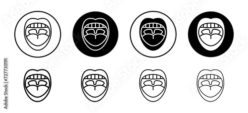 Mouth vector icon set collection. Mouth Outline flat Icon.