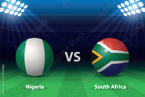 Nigeria vs South Africa. knockout Semi-final stage Africa 2023, Soccer scoreboard