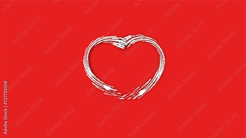 white line heart shape valentines day festival. on the red background. white line heart shape valentines day festival. on the red background.