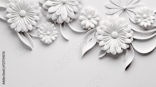floral elements for banner. luxury white background.