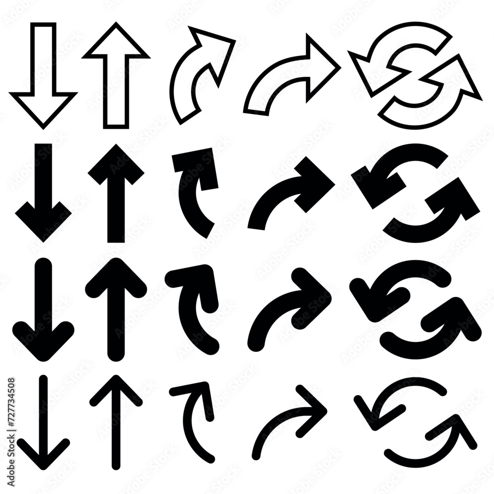 Different style arrows set