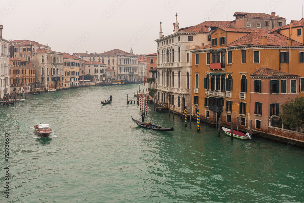 The Grand Canal with the most beautiful palaces and villas of the most influential people in Venice