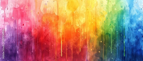 vibrant abstract watercolor texture background with splashes and drips  rainbow colors