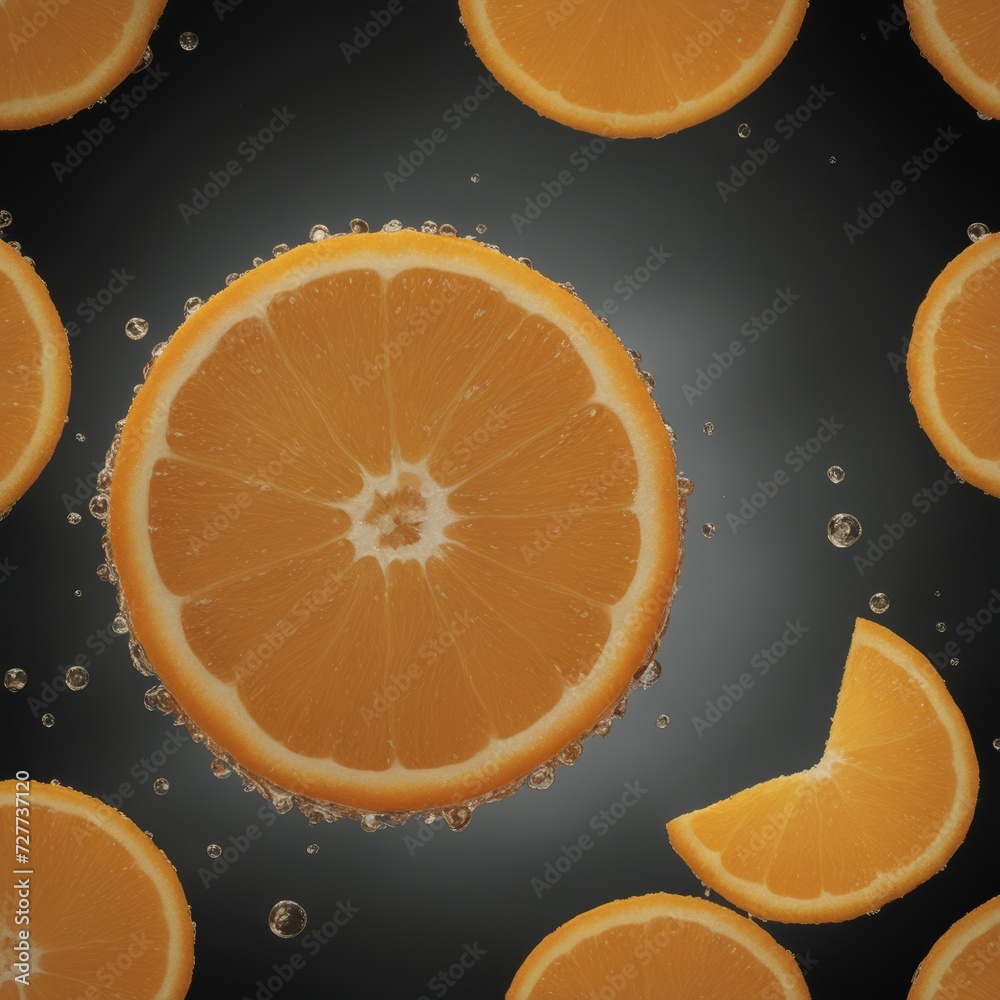 Fresh Orange with Droplets on Dark Background - Juicy Citrus Fruit Illustration Fresh Orange with Droplets on Dark Background - Juicy Citrus Fruit Illustration