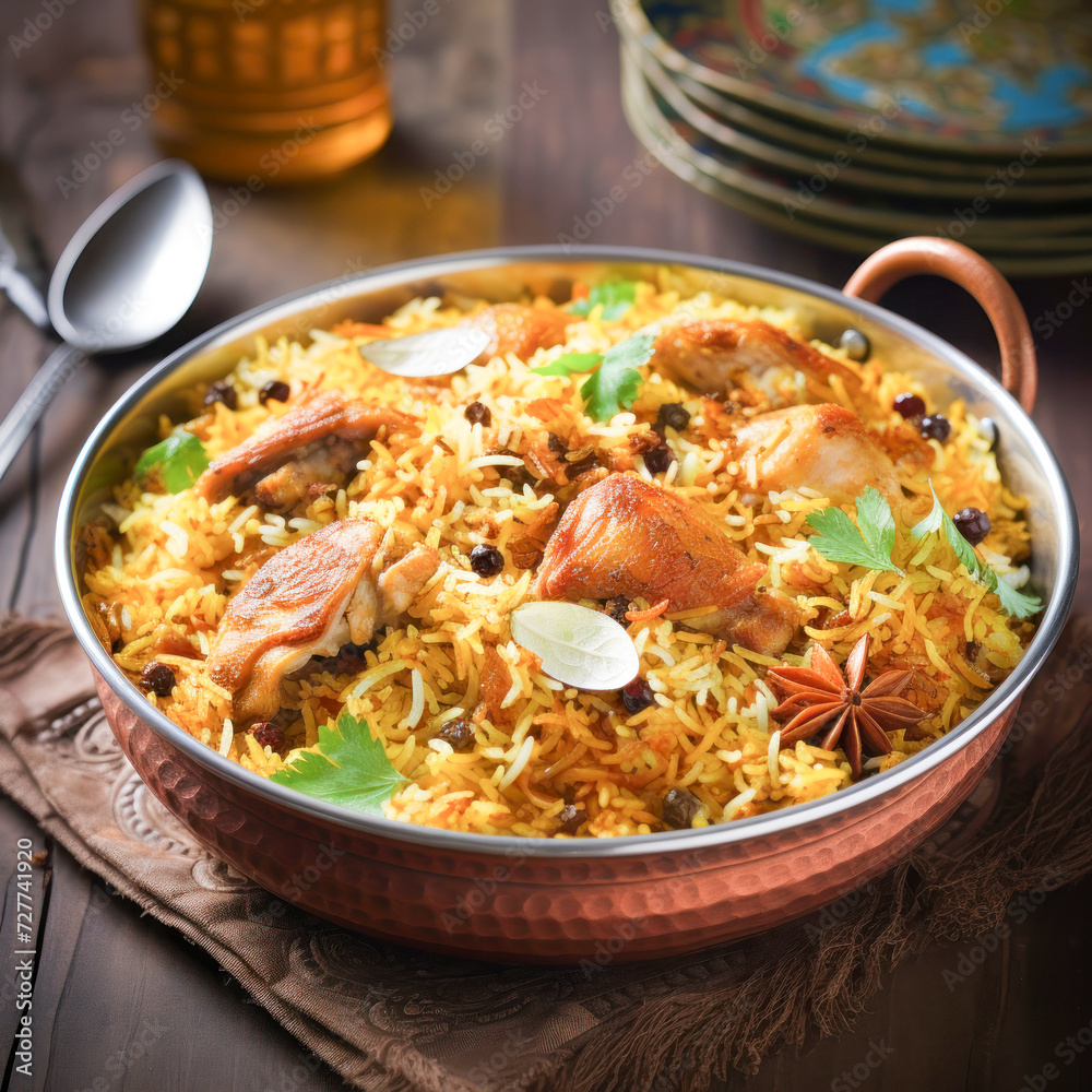 Fresh delicious indian nonveg food called dum biryani Fresh delicious indian nonveg food called dum biryani