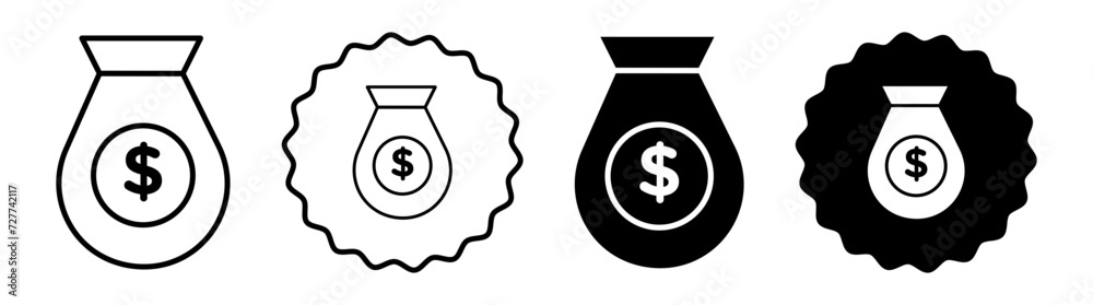 Contribution set in black and white color. Contribution simple flat icon vector Contribution set in black and white color. Contribution simple flat icon vector
