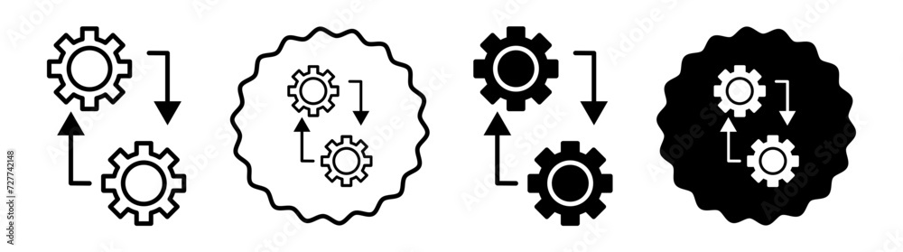 Methodology set in black and white color. Methodology simple flat icon vector Methodology set in black and white color. Methodology simple flat icon vector