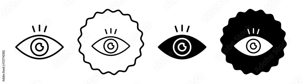 Visible set in black and white color. Visible simple flat icon vector Visible set in black and white color. Visible simple flat icon vector