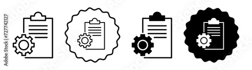 Compile set in black and white color. Compile simple flat icon vector