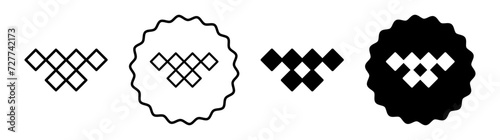 Tidal set in black and white color. Tidal simple flat icon vector