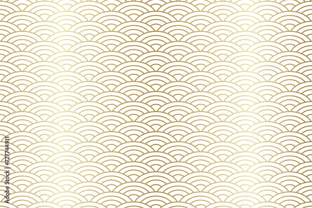 Japanese wave pattern gold gradient