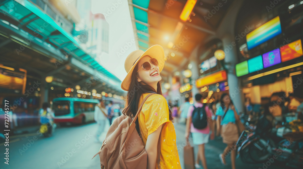 Obraz premium woman walking in the city