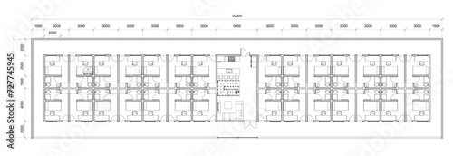 Wallpaper Mural Apartment Floor Plan 2D Top Illustration with Notation Torontodigital.ca
