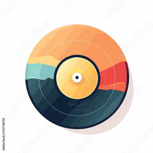 Vinyl record in cartoon, doodle style. Image for t shirt. Isolated 2d vector illustration in logo, icon, sketch style, Eps 10. AI Generative