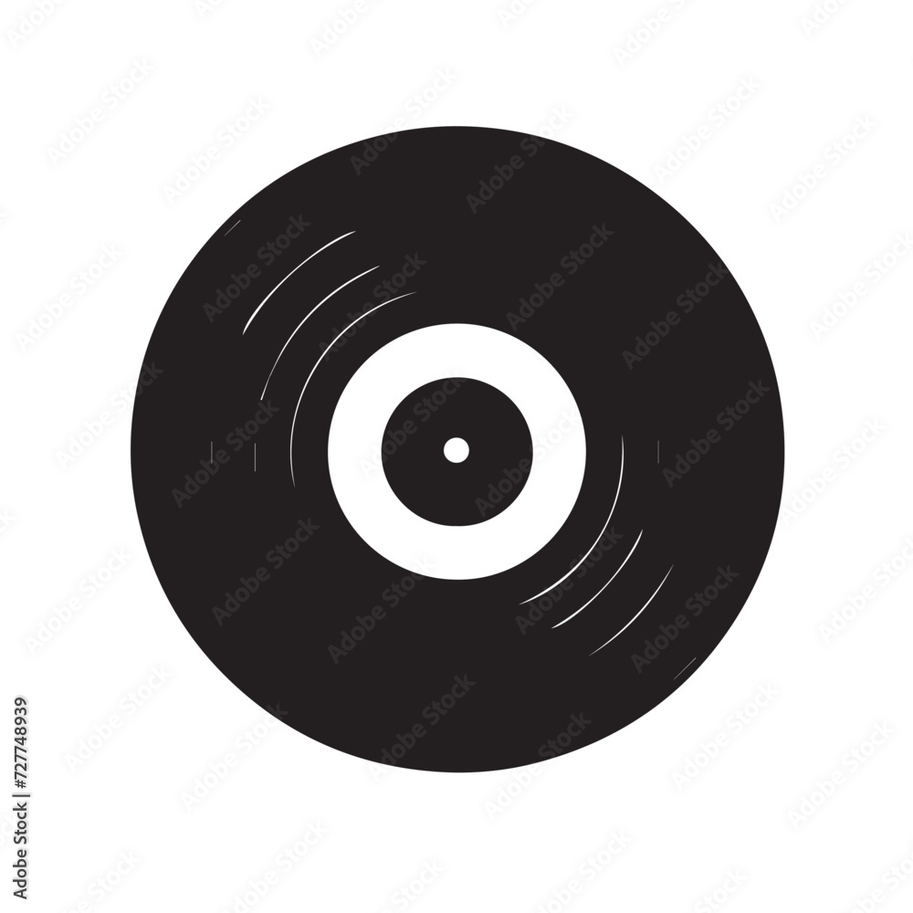 Vinyl record in cartoon, doodle style . Image for t shirt. Isolated 2d vector illustration in logo, icon, sketch style, Eps 10, black and white. AI Generative Vinyl record in cartoon, doodle style . Image for t shirt. Isolated 2d vector illustration in logo, icon, sketch style, Eps 10, black and white. AI Generative