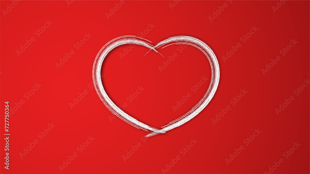 white line heart shape valentines day festival. on the red background. white line heart shape valentines day festival. on the red background.
