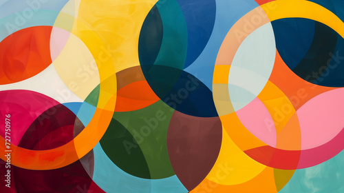 Circles of different sizes and colors, abstract background wallpaper