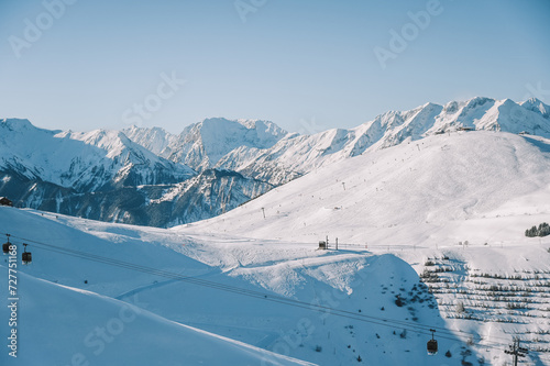 ski, hiver, neige, montagne, vacances, voyage, nature, telesiège, Alpe d'Huez, Alpe, Huez, alpes, paysage