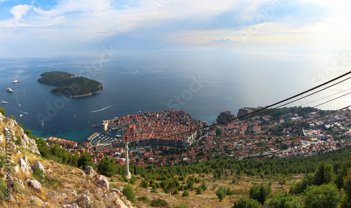 Dubrovnik Panorama: Revealing the City, Seaside, Rocks, Islands, and Boats - Capturing the Essence of a Game of Thrones Cityscape from Above