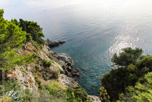 Krka National Park Marvels: Capturing the Harmony of Rocks, Cliffs, Sea, and Trees in Coastal Croatia