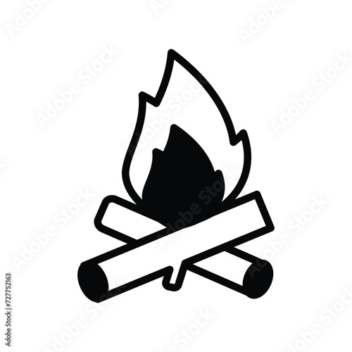 bonefire icon with white background vector stock illustration