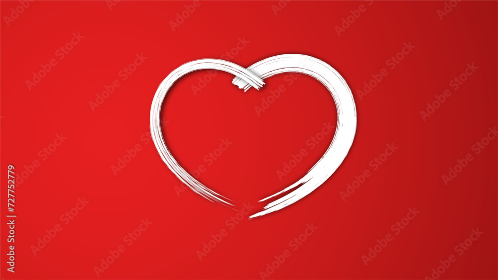 white line heart shape valentines day festival. on the red background. white line heart shape valentines day festival. on the red background.