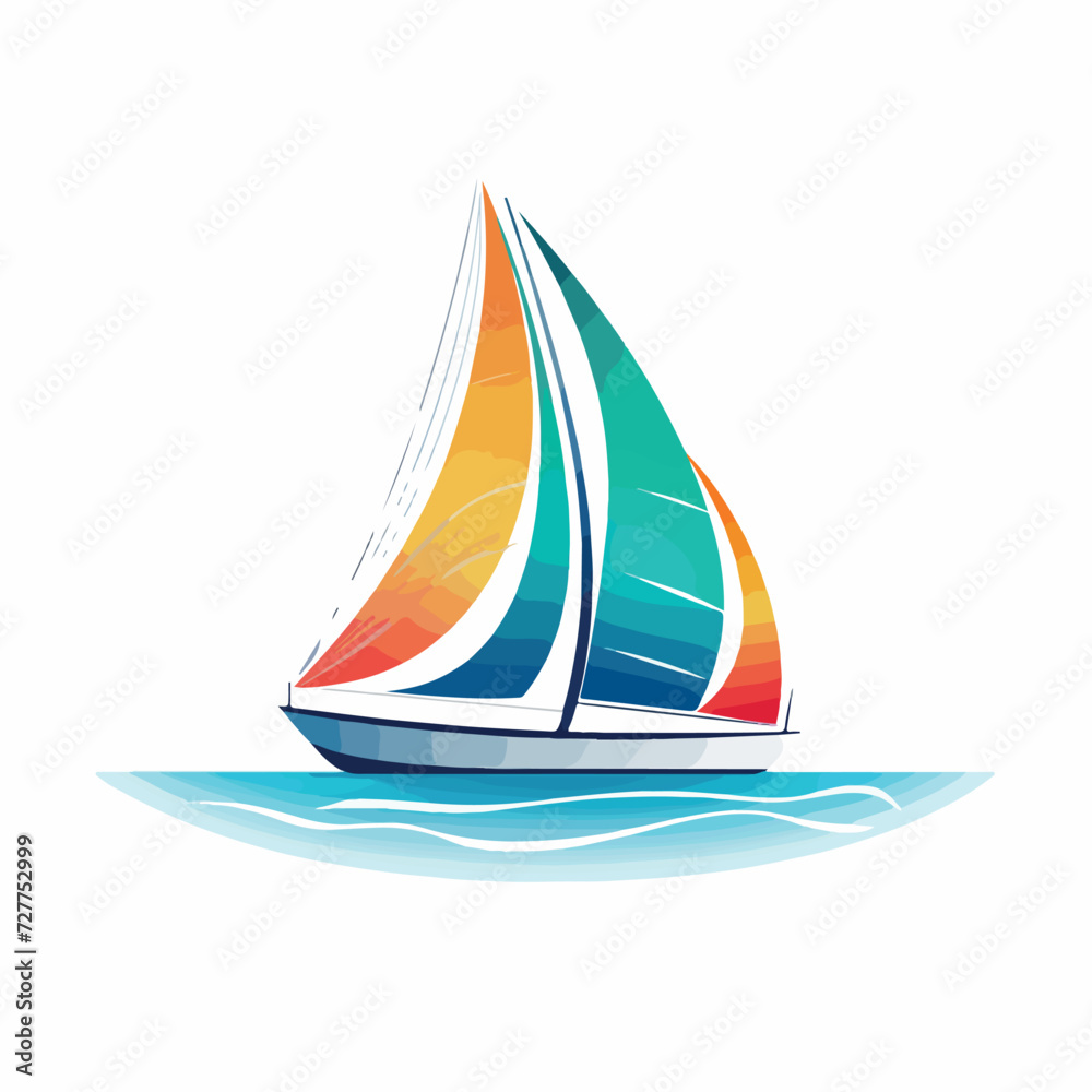 Fototapeta premium Catamaran in cartoon, doodle style. Image for t shirt. Isolated 2d vector illustration in logo, icon, sketch style, Eps 10. AI Generative