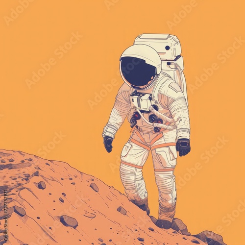 an astronaut on mars cartoon