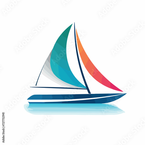 Catamaran in cartoon, doodle style. Image for t shirt. Isolated 2d vector illustration in logo, icon, sketch style, Eps 10. AI Generative