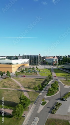 Wallpaper Mural Aerial view of the area in front of Oodi Library in Helsinki, Finland. Torontodigital.ca
