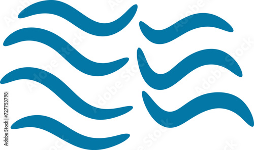 Sea waves silhouette illustration. Wave shape design element photo