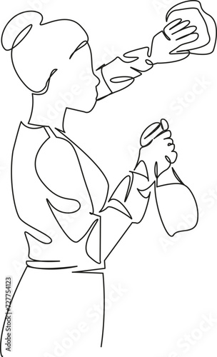 woman cleaning