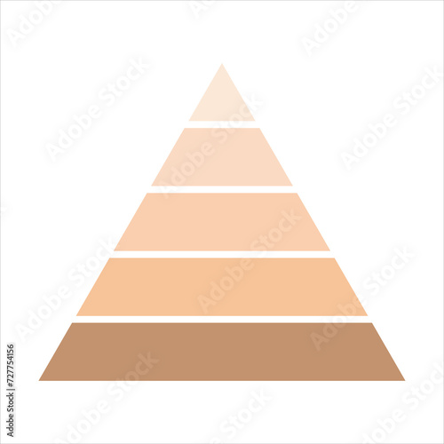 Pyramid chart, graphic, diagram, training. Flat vector illustration.