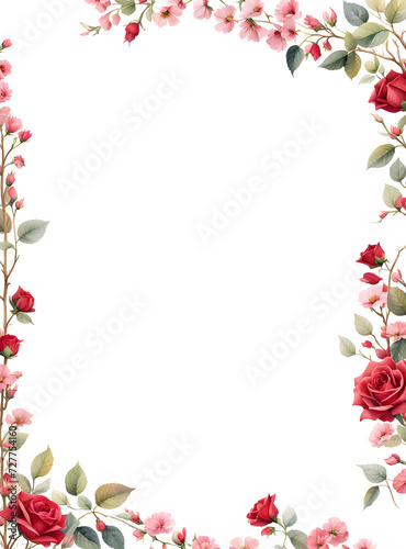 red-rose-floral-frame-floating-in-a-void-minimalist-aesthetic-high-resolution-photography-focus © HYOJEONG