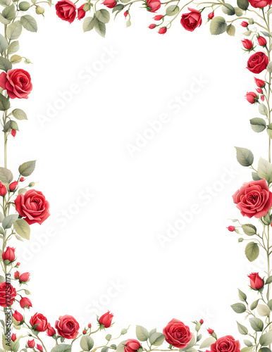 red-rose-floral-frame-floating-in-a-void-minimalist-aesthetic-high-resolution-photography-focus © HYOJEONG