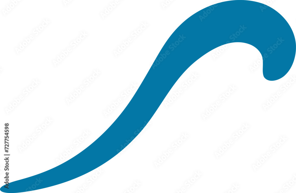 Sea waves silhouette illustration. Wave shape design element Sea waves silhouette illustration. Wave shape design element