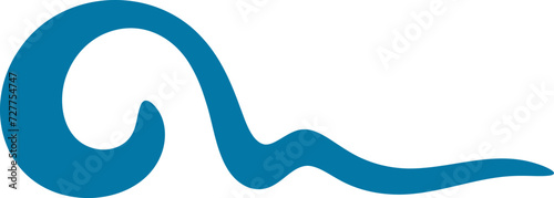 Sea waves silhouette illustration. Wave shape design element