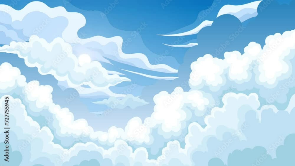 Slow Motion of Beautiful Sun Cirrus Clouds in the Sky. Slow Motion of Beautiful Sun Cirrus Clouds in the Sky.