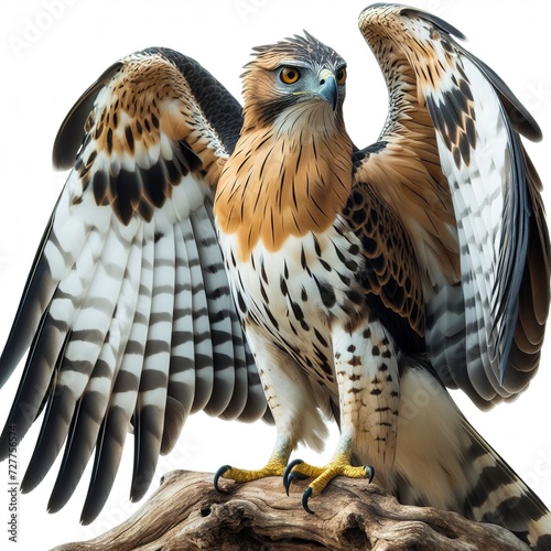 Changeable Hawk Eagle isolated on white